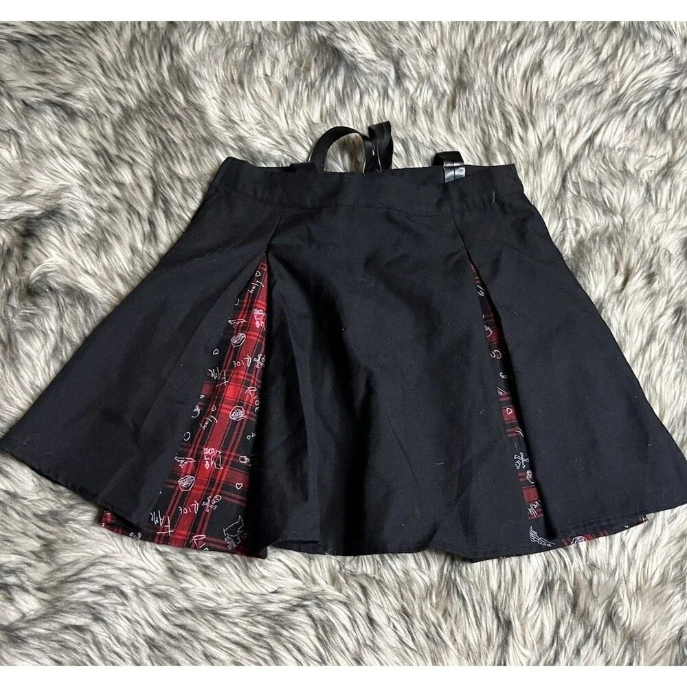 Her Universe Disney Cruella Zipper Pleated Suspender Skirt Size M